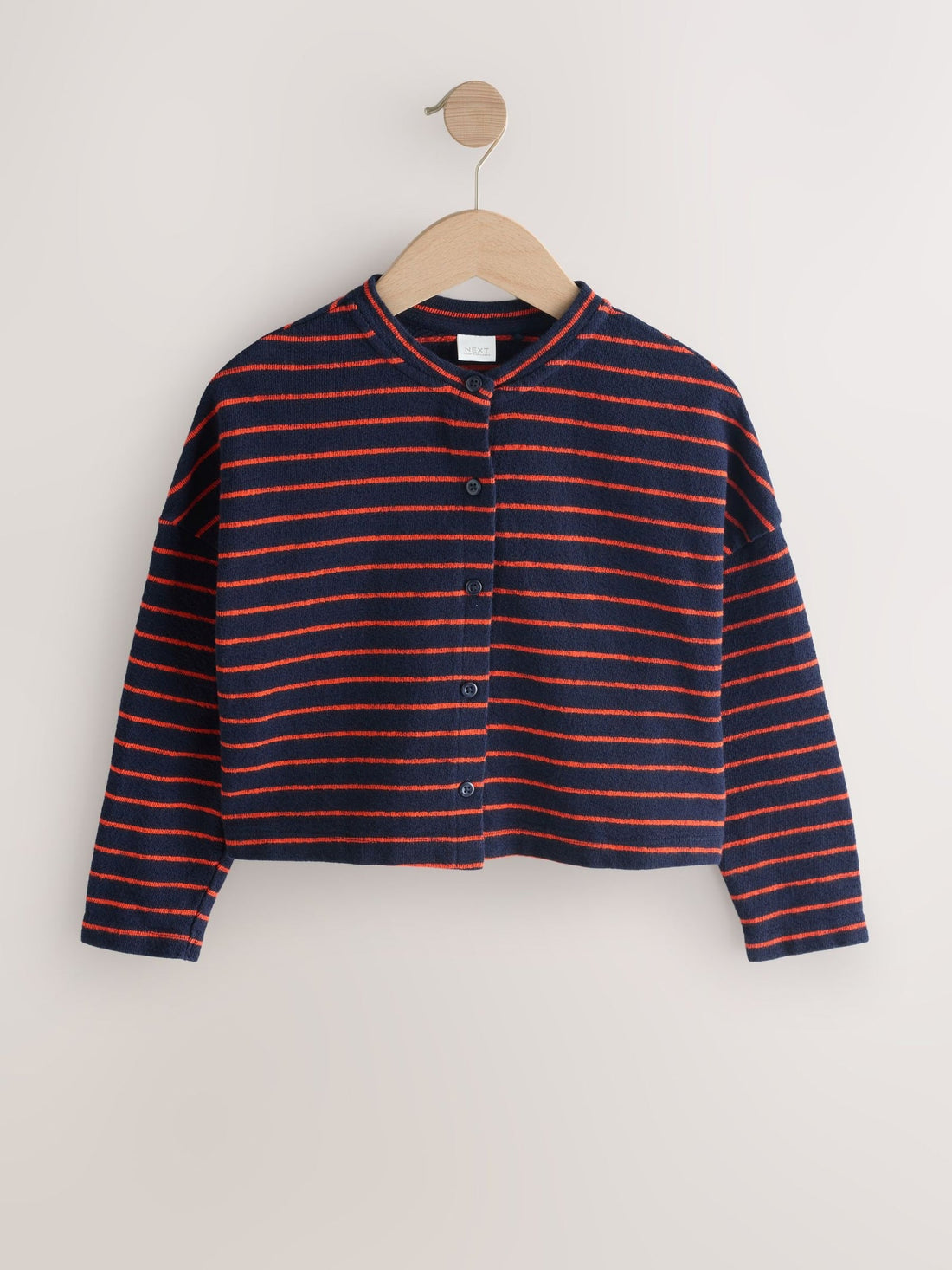 Navy/Red Textured Striped Cardigan (3-16yrs)