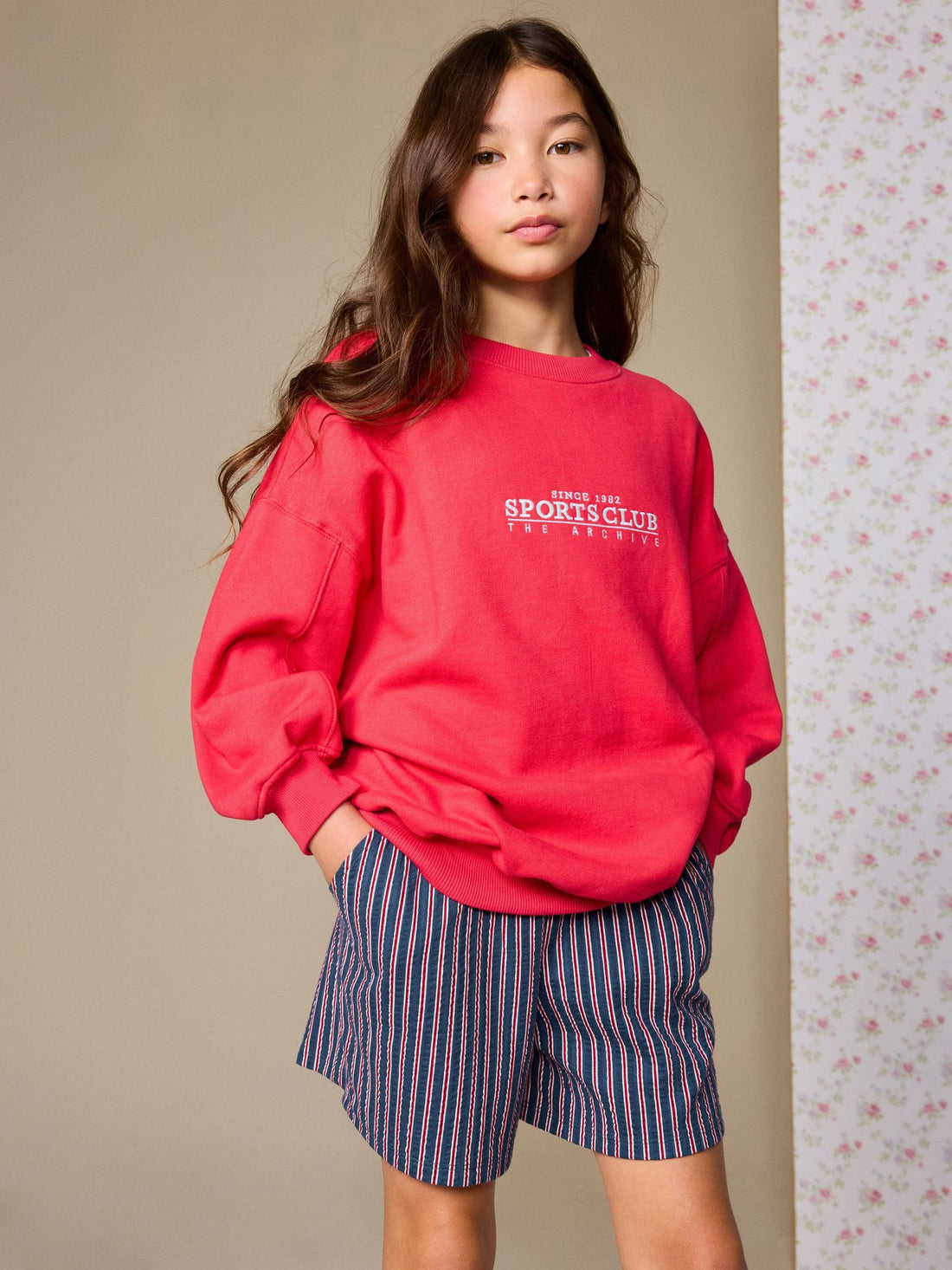 Red Embroidered Detail Sweatshirt (3-16yrs)