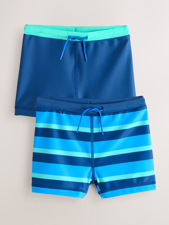Blue Stretch Swim Shorts 2 Pack (3mths-7yrs)