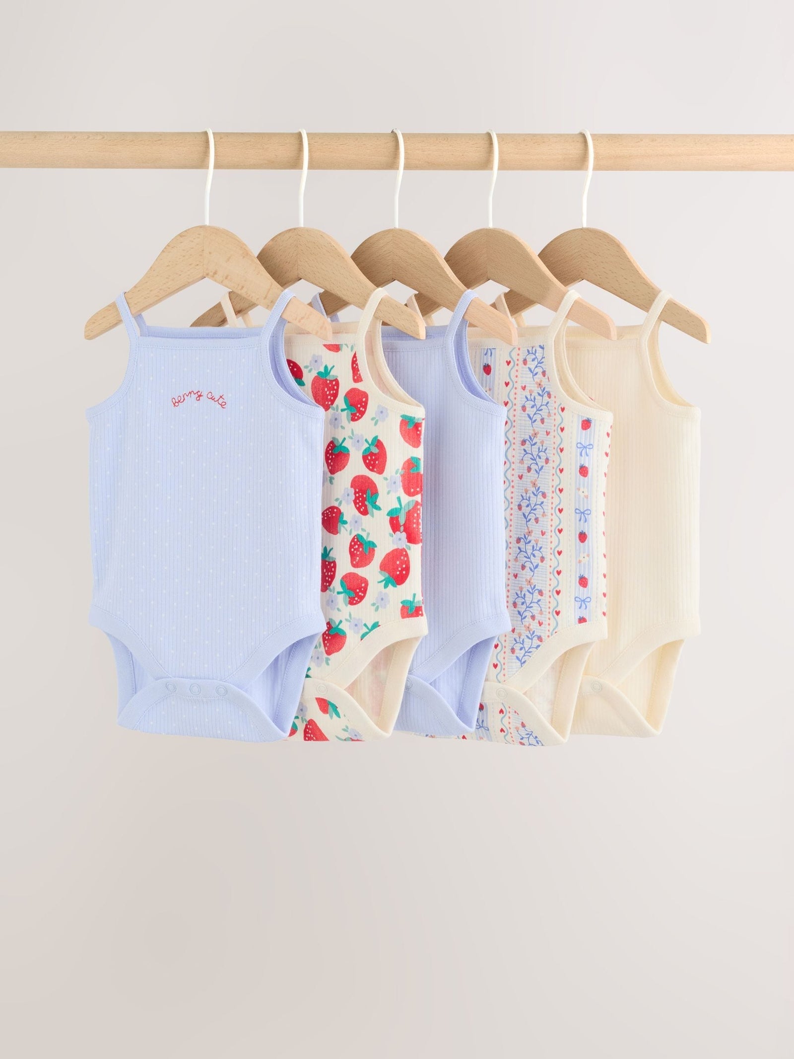 Blue Vest Baby Bodysuits 5 Pack