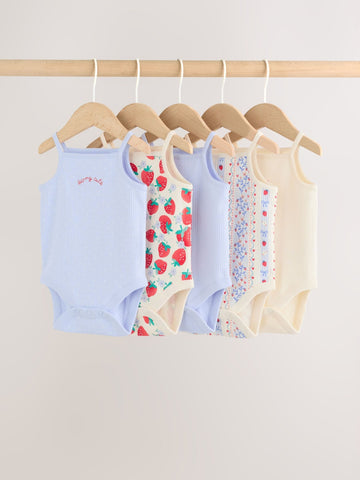 Blue Vest Baby Bodysuits 5 Pack