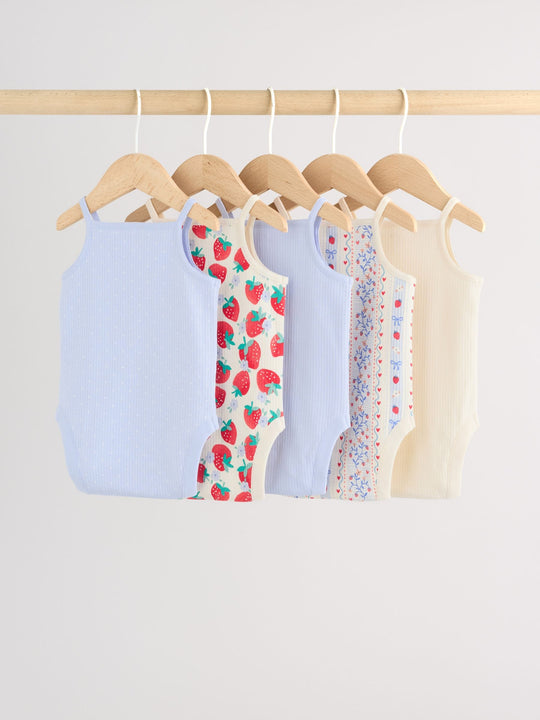Blue Vest Baby Bodysuits 5 Pack