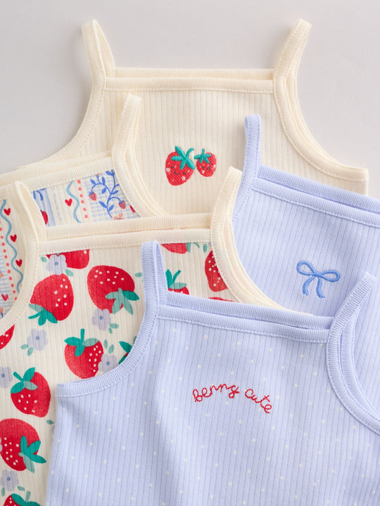 Blue Vest Baby Bodysuits 5 Pack