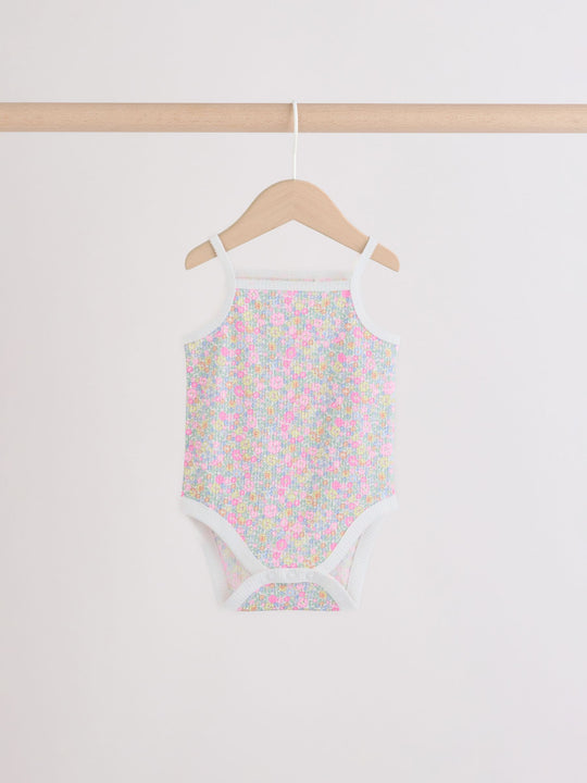 Pink/Blue Vest Baby Bodysuits 5 Pack