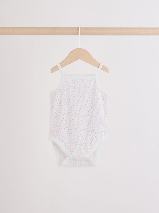 Pink/Blue Vest Baby Bodysuits 5 Pack