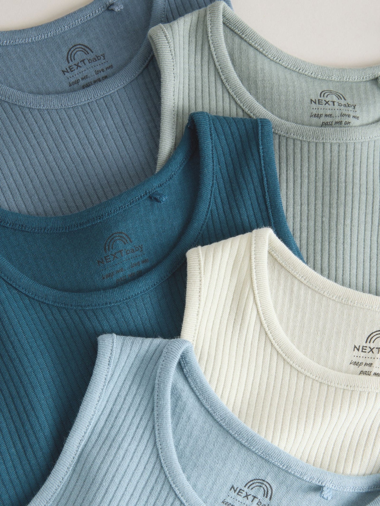 Blue Vest Baby Bodysuits 5 Pack