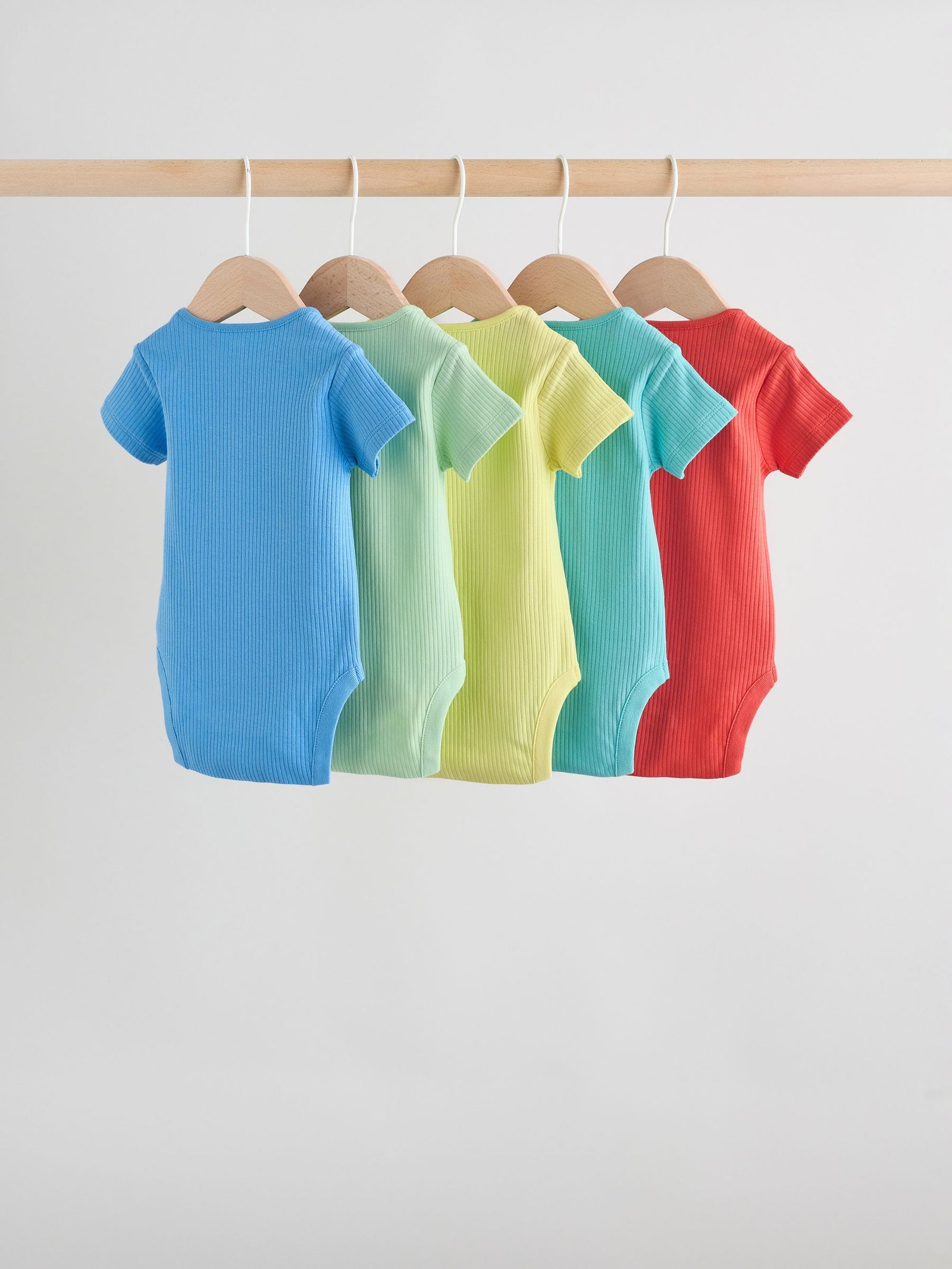 Multi Brights Short Sleeve Baby Bodysuits 5 Pack