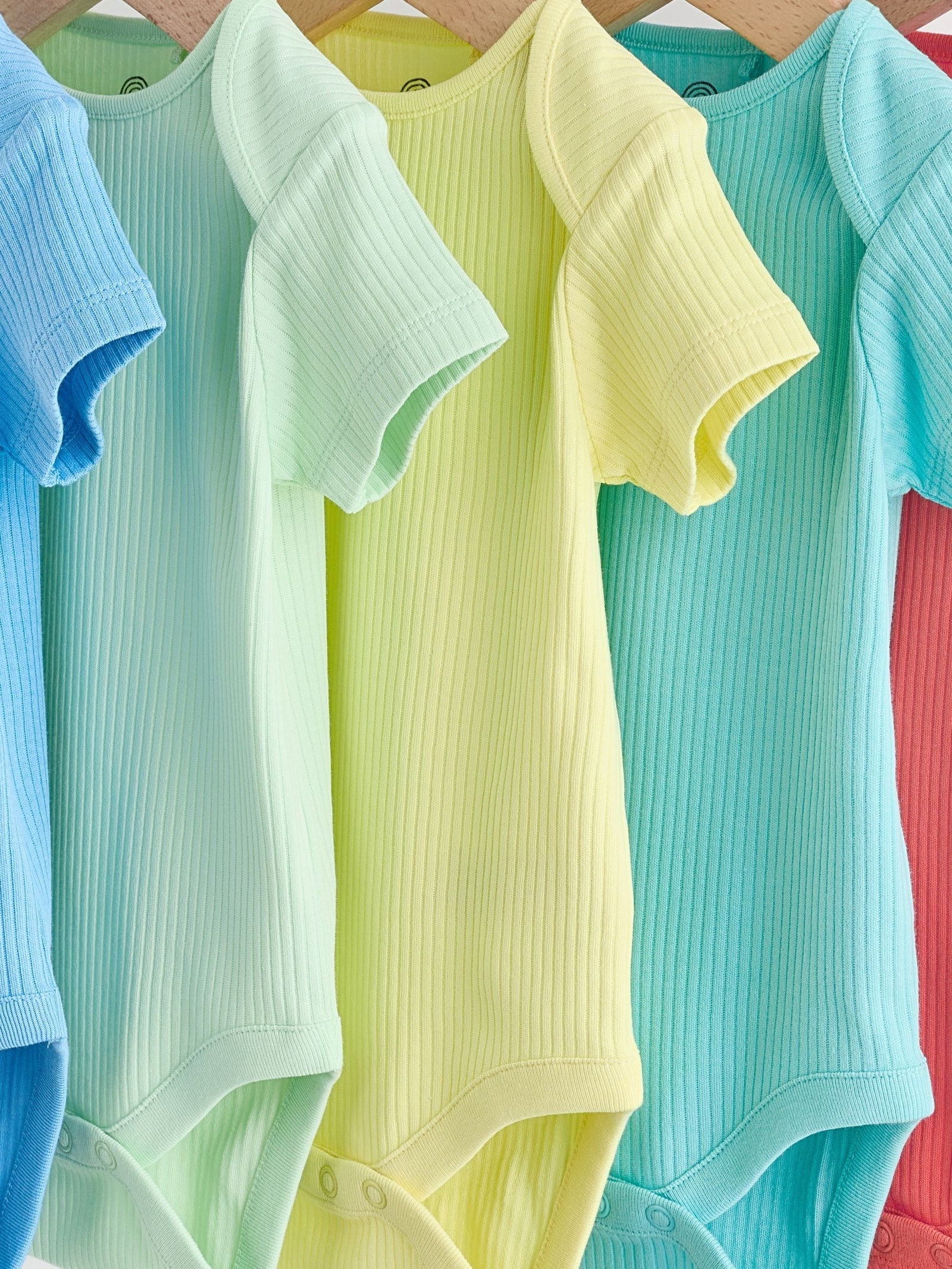 Multi Brights Short Sleeve Baby Bodysuits 5 Pack