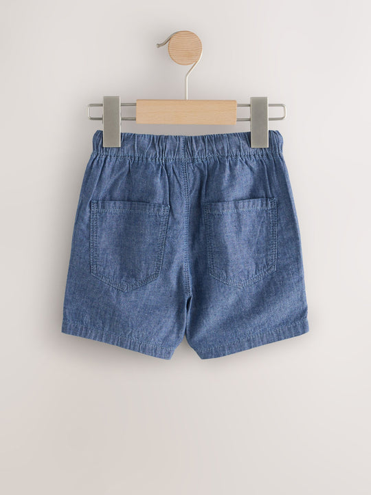 Chambray Blue Pull On Shorts (3mths-7yrs)
