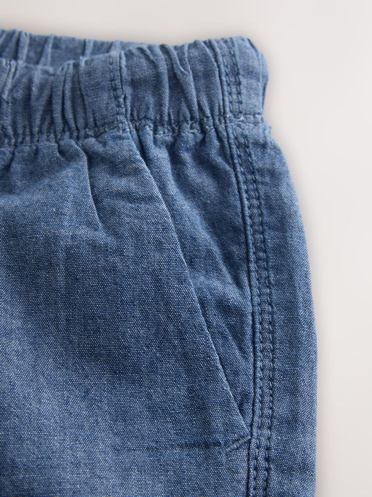 Chambray Blue Pull On Shorts (3mths-7yrs)