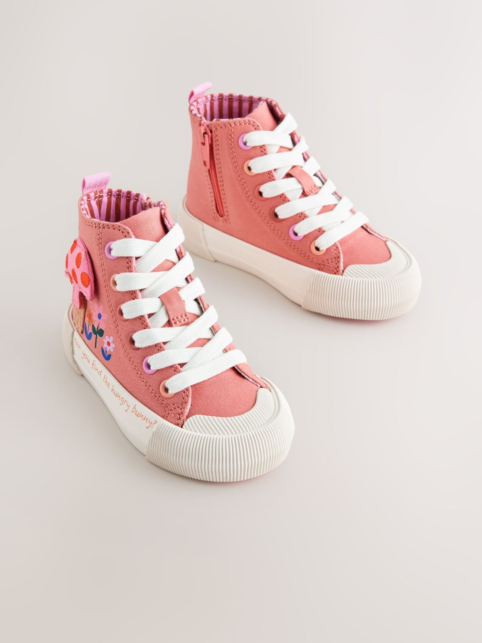Coral Pink Interactive Standard Fit (F) High Top Trainers
