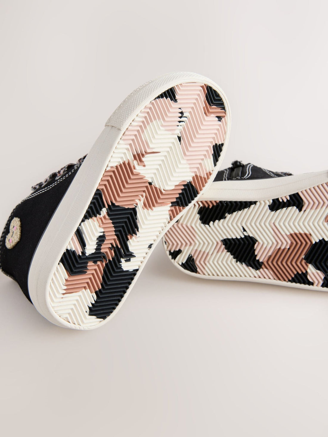 Black/Animal Standard Fit (F) High Top Trainers