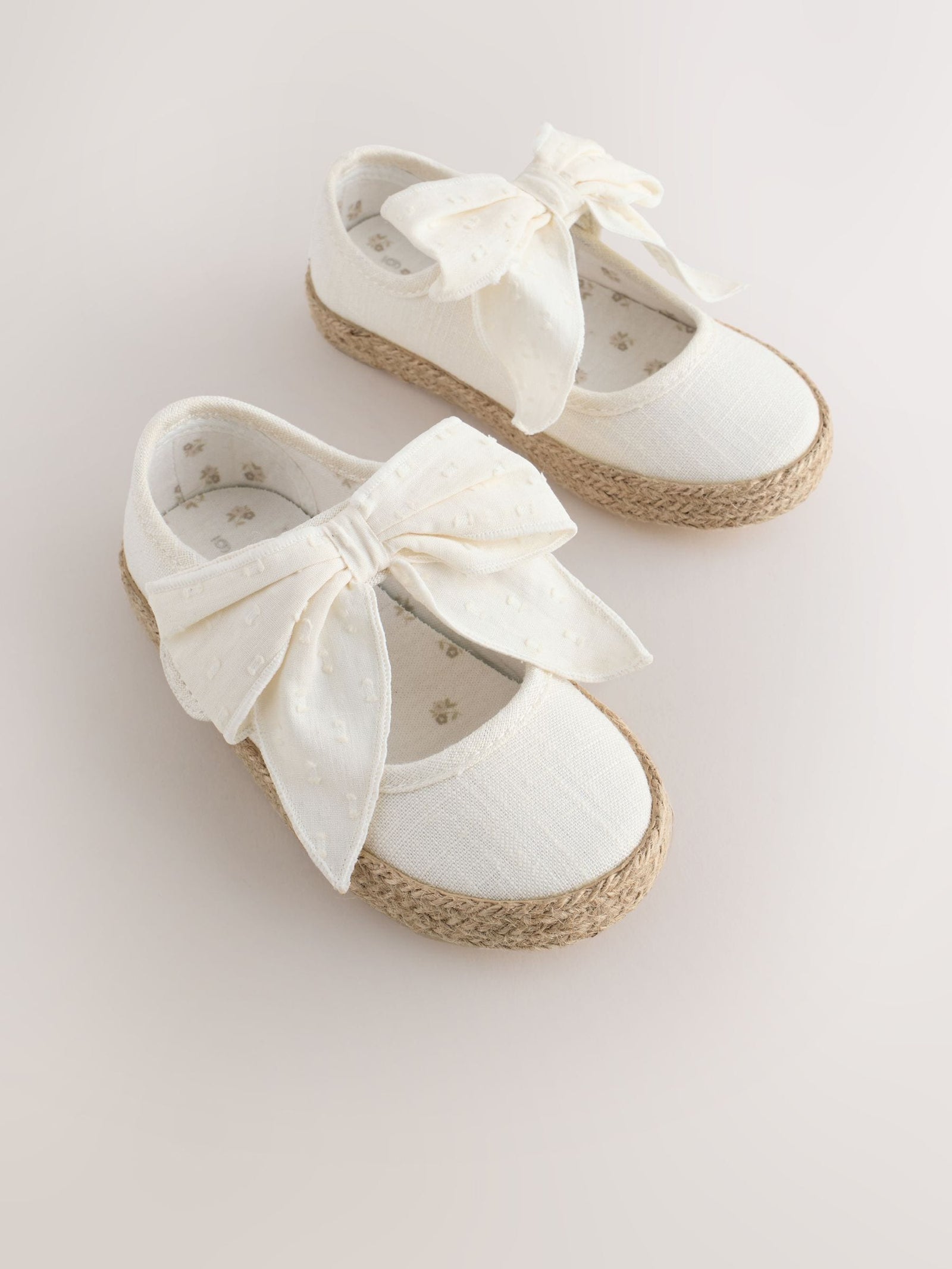 White Bow Espadrille Shoes