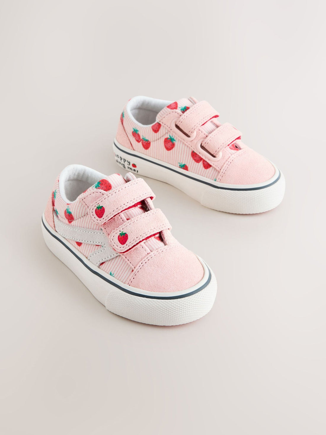 Pink Strawberry Wide Fit (G) Touch Fastening Trainers
