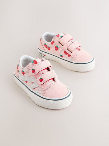 Pink Strawberry Wide Fit (G) Touch Fastening Trainers