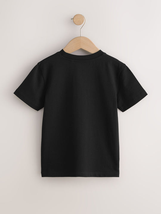 Black Regular Fit Short Sleeve T-Shirts 3 Pack (3-16yrs)