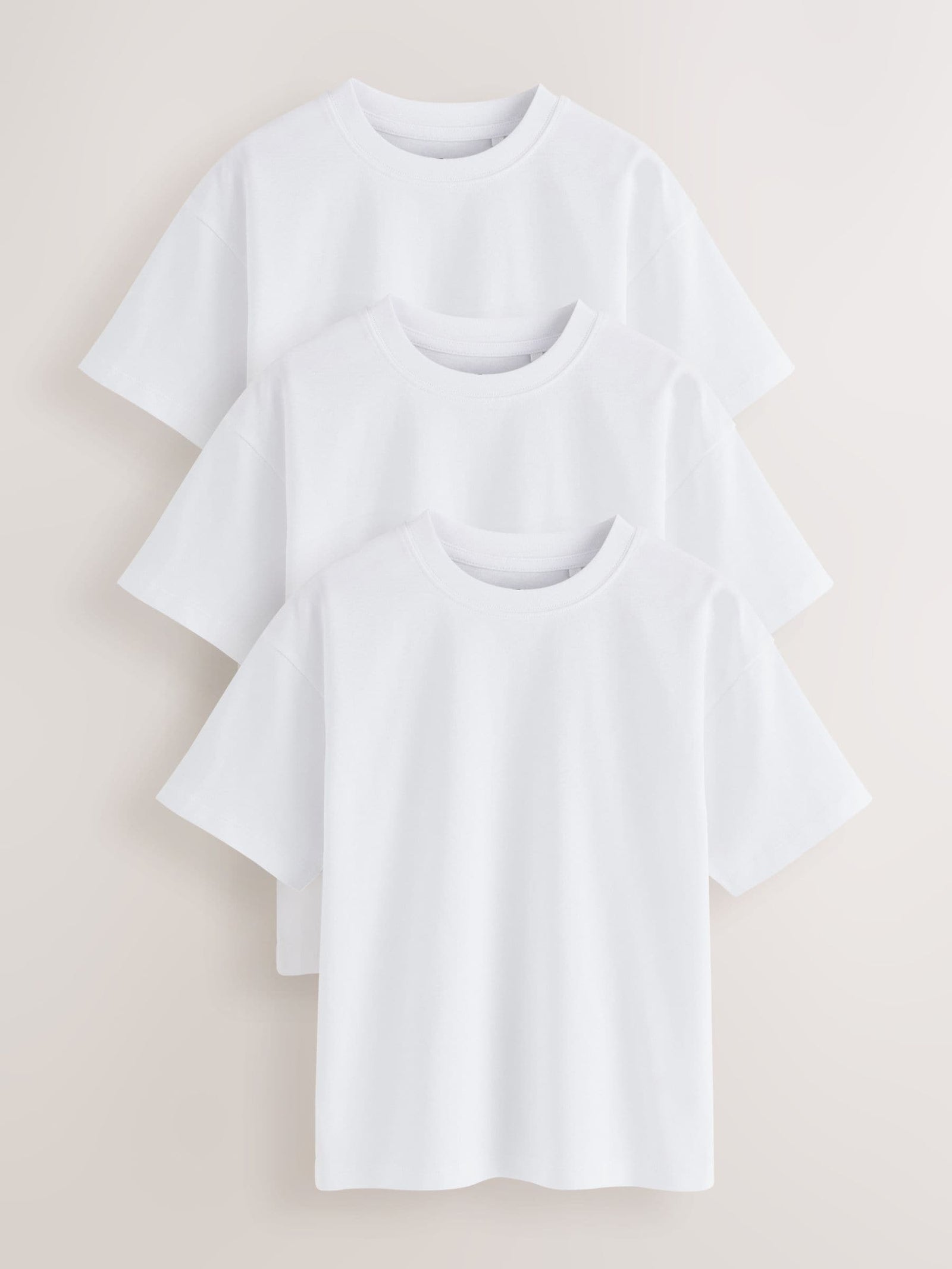 White Relaxed Fit Short Sleeve T-Shirts 3 Pack (3-16yrs)