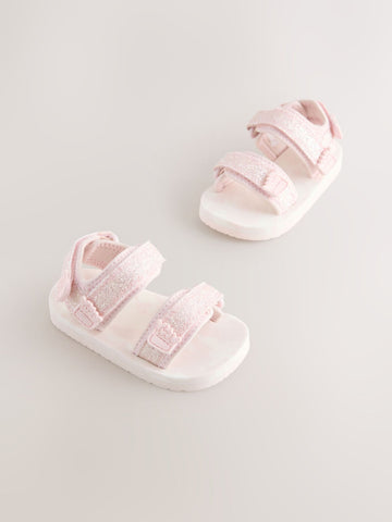Pink Glitter Trekker Sandals