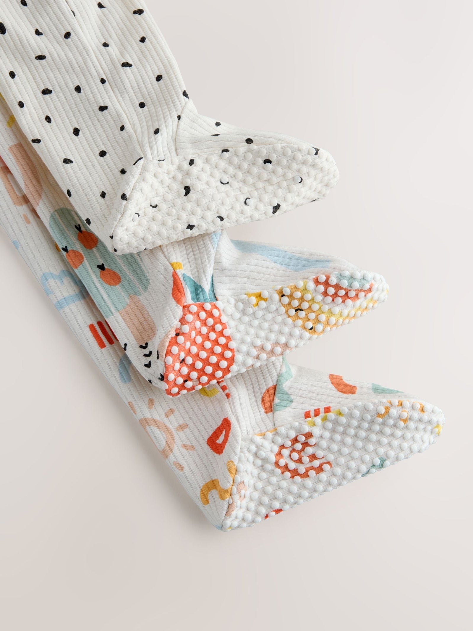Multi Two Way Zip Baby Sleepsuit 3 Pack (0-2yrs)