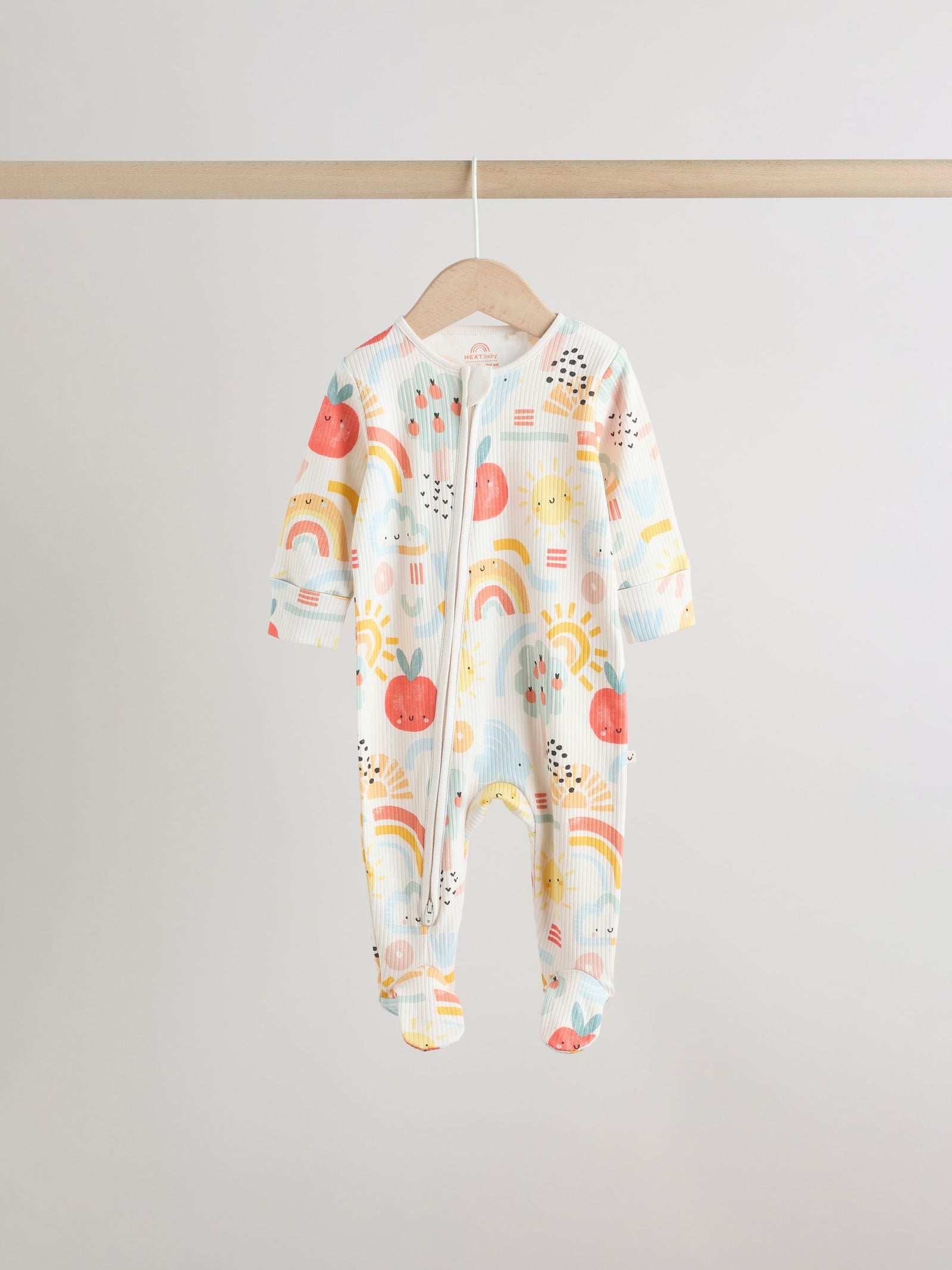 Multi Two Way Zip Baby Sleepsuit 3 Pack (0-2yrs)