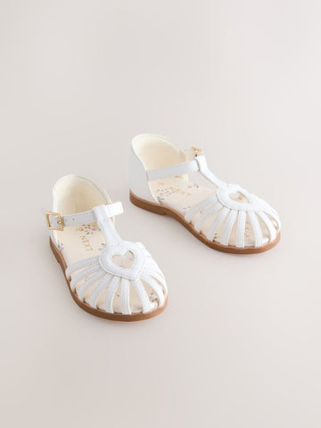 White Wide Fit (G) Fisherman Heart Occasion Sandals
