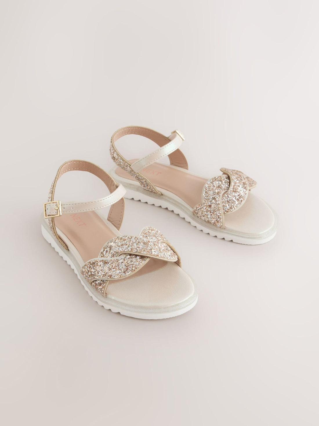 Gold Glitter Occasion Sandals