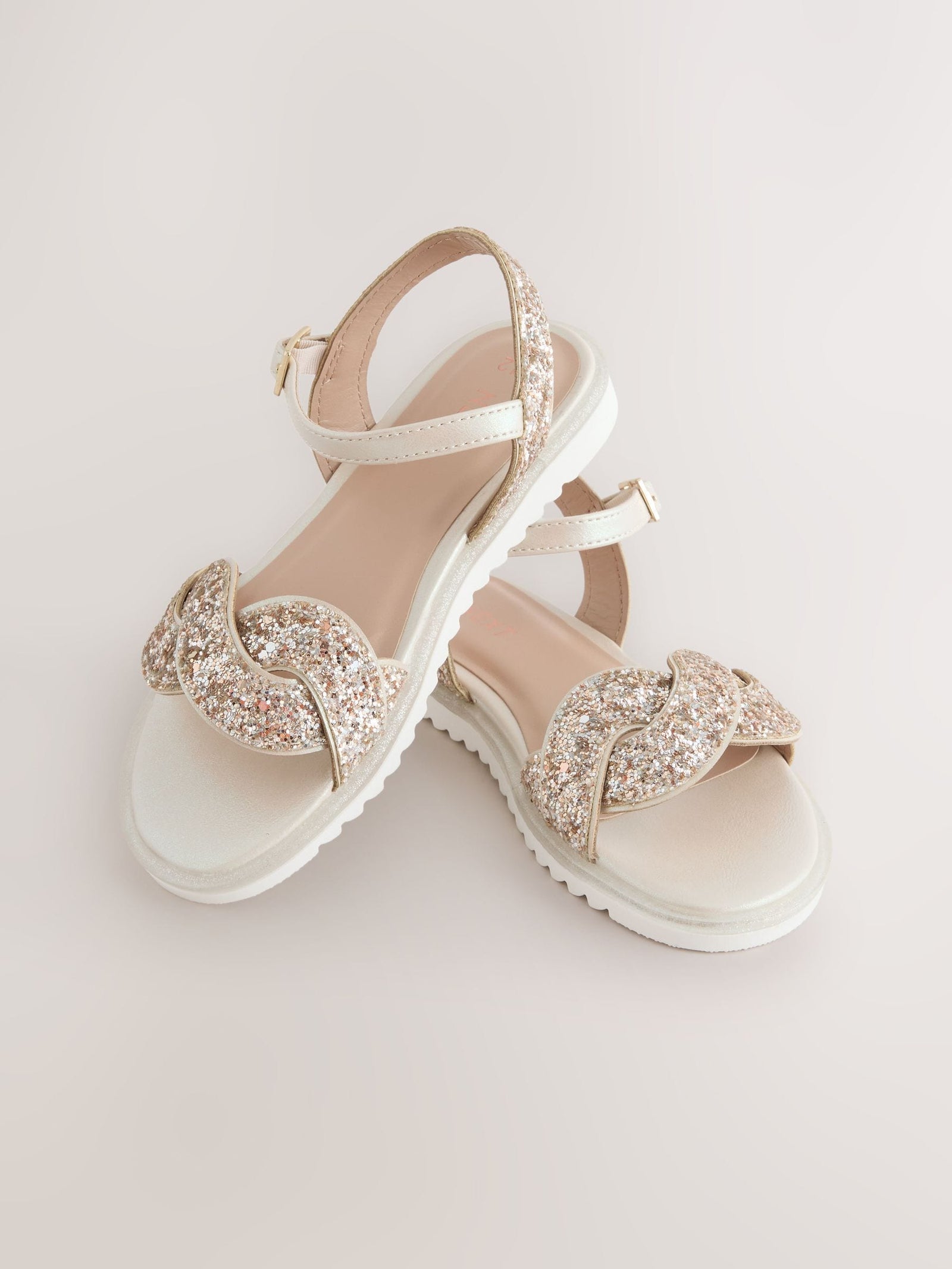 Gold Glitter Occasion Sandals