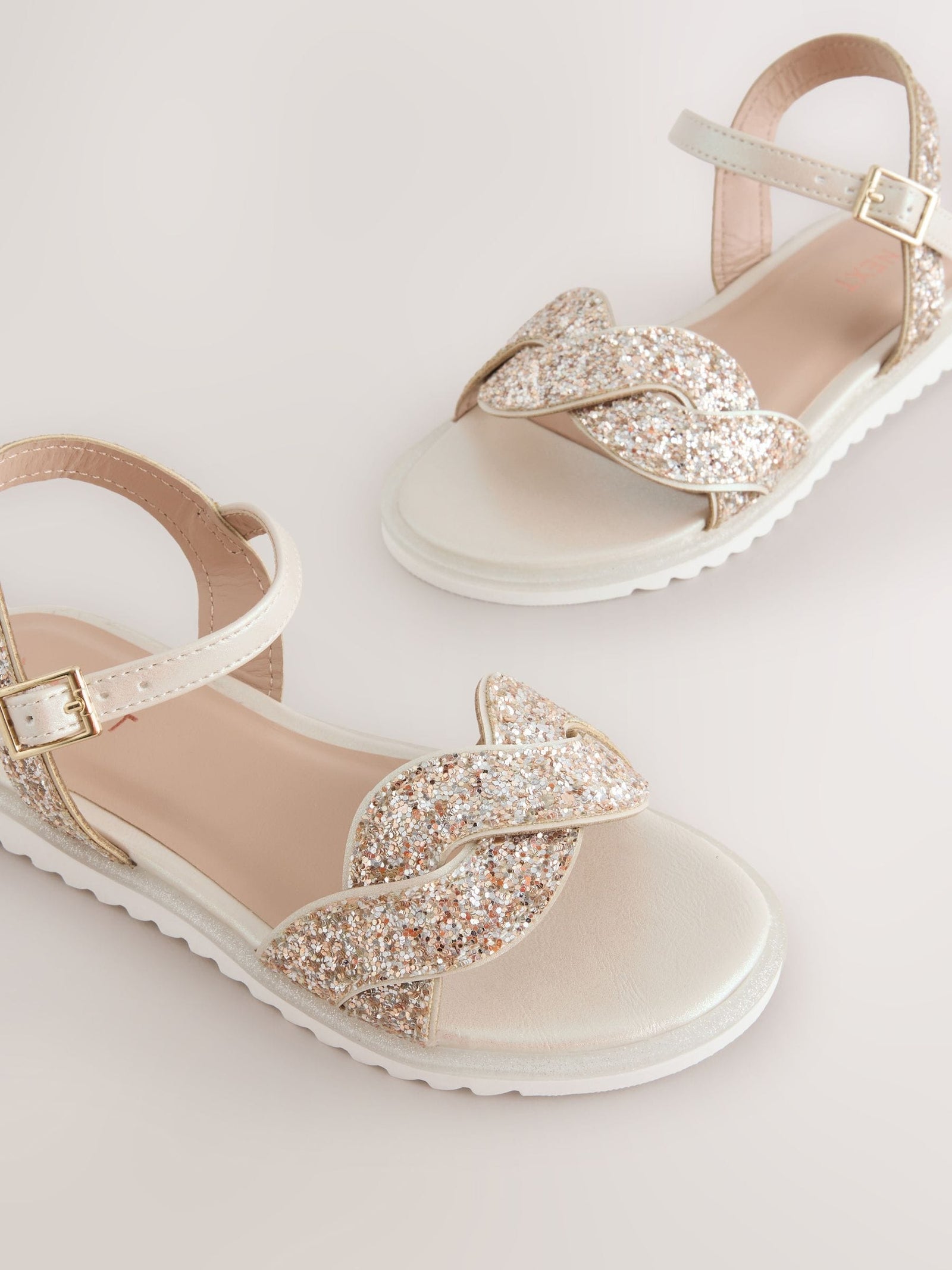 Gold Glitter Occasion Sandals