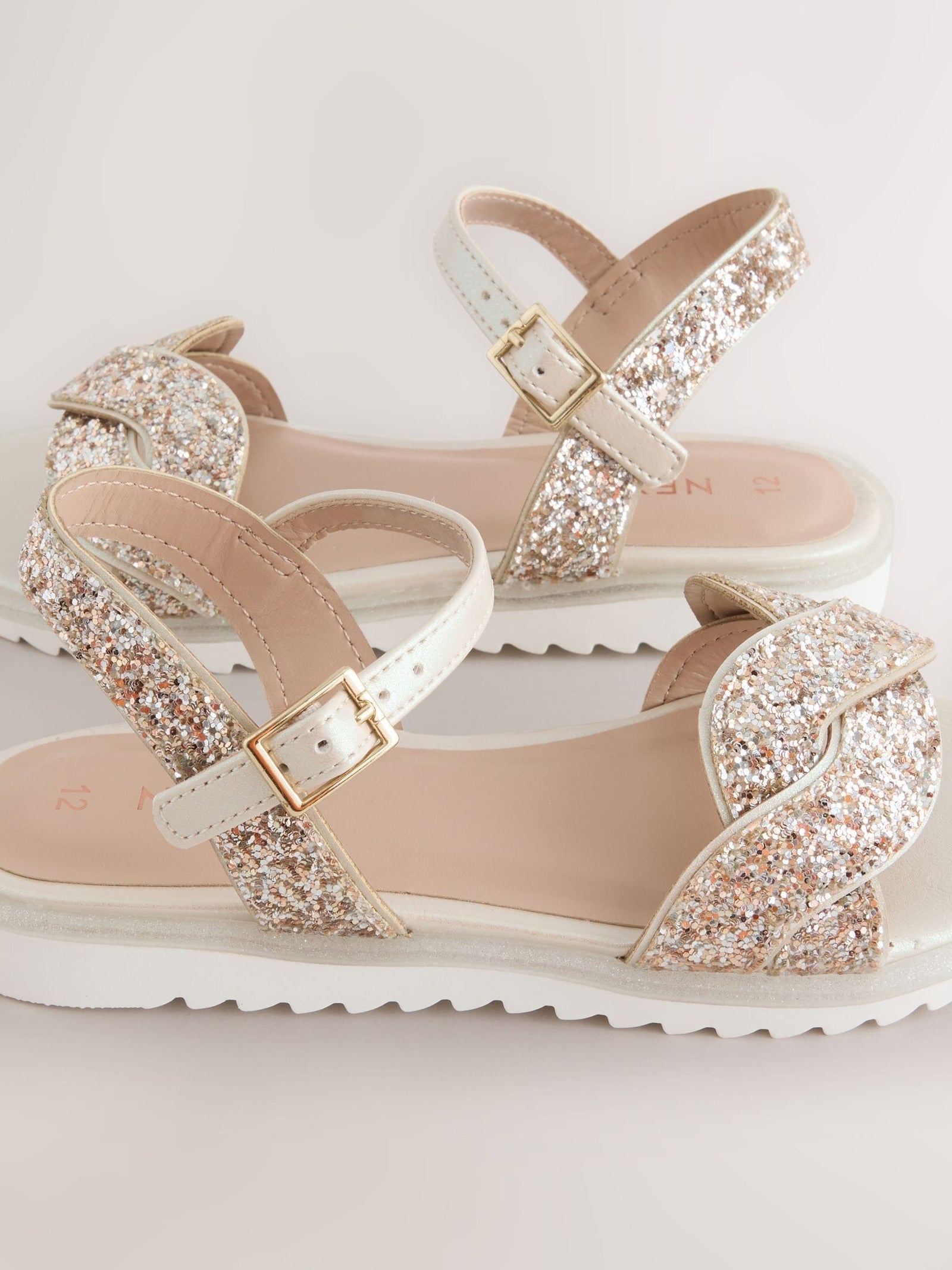 Gold Glitter Occasion Sandals