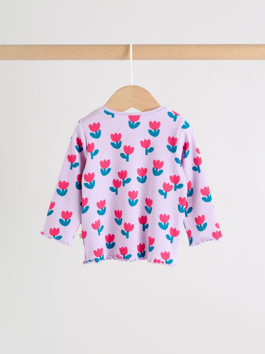 Purple Flower Baby Top and Leggings Set 2 Piece (0mths-2yrs)