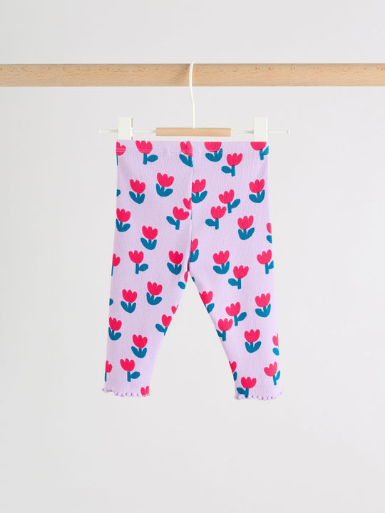 Purple Flower Baby Top and Leggings Set 2 Piece (0mths-2yrs)