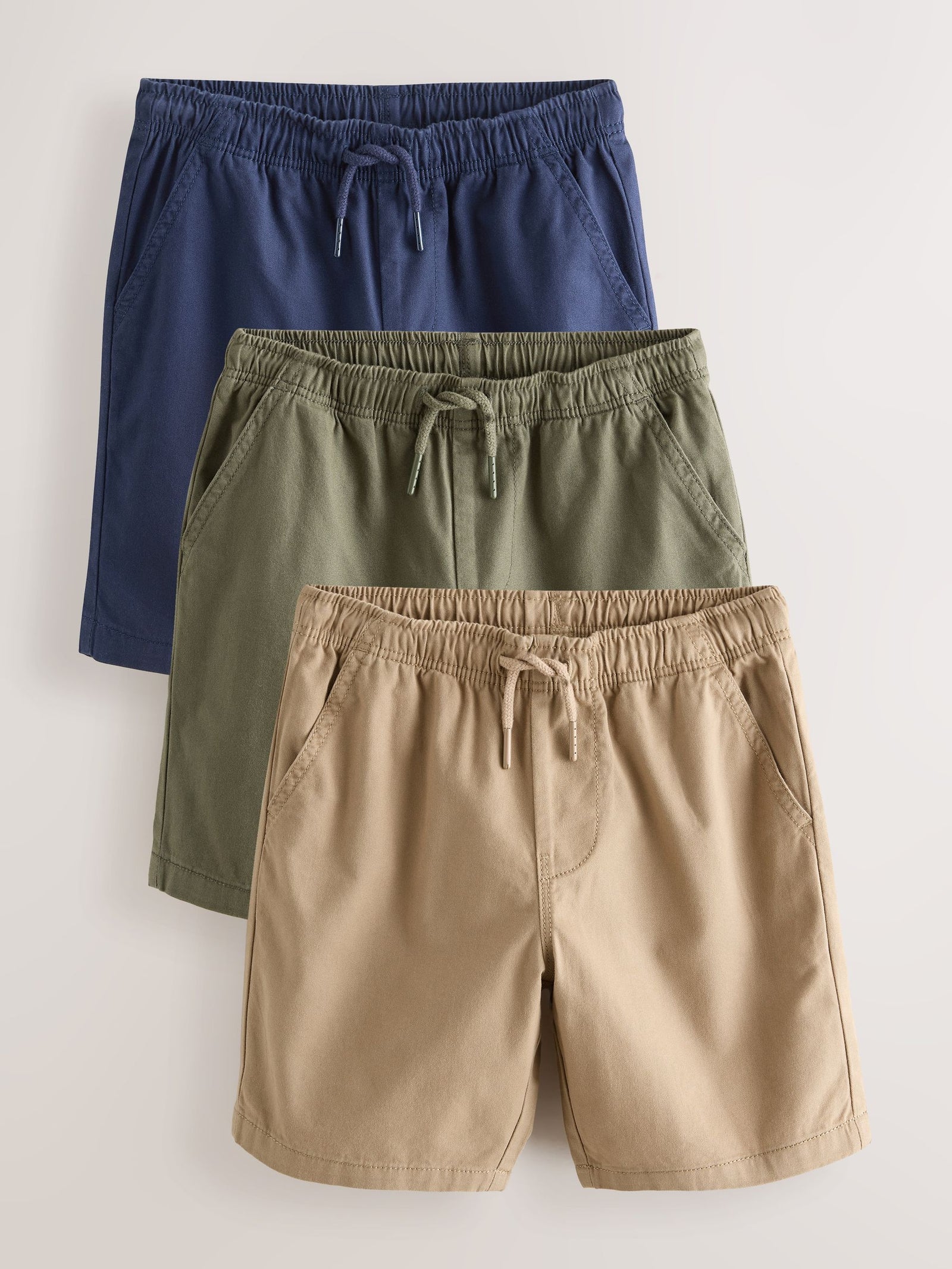 Navy/Khaki/Tan 3 Pack Shorts (3-16yrs)