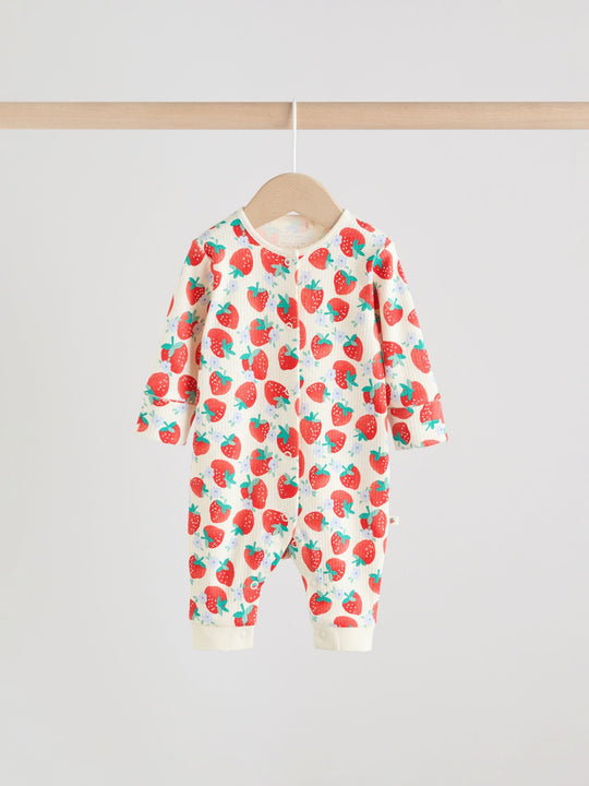 Blue Baby Strawberry Sleepsuit 3 Pack (0mths-3yrs)
