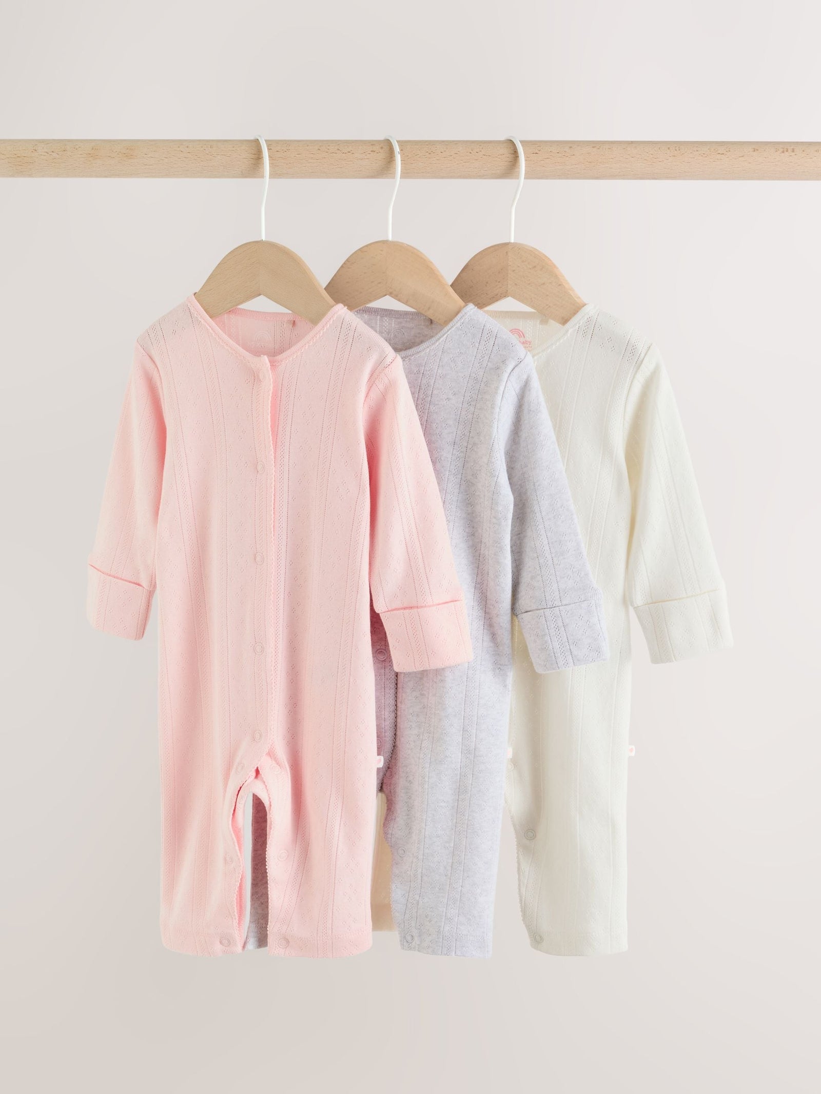 Pink Baby Sleepsuit 3 Pack immediate