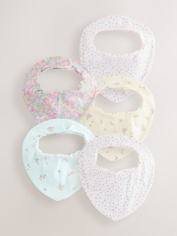 Fluro Pink Baby Dribble Bibs 5 Pack
