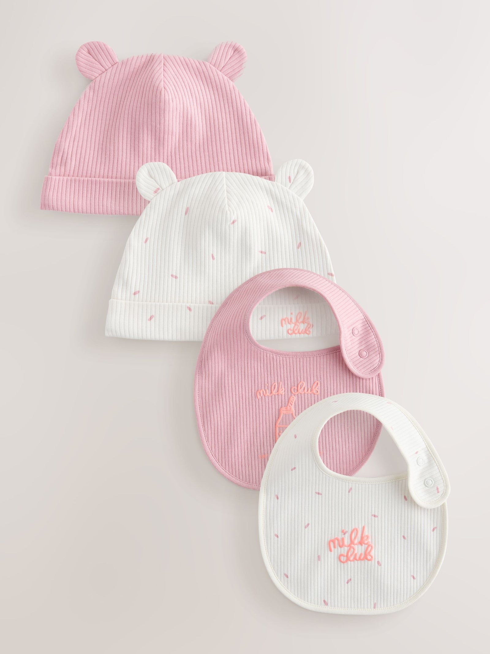 Pink Beanies 4 pack (0-18mths)