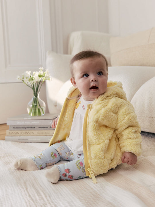 Yellow Bunny Baby Fleece Hooded Zip Jacket (0mths-2yrs)