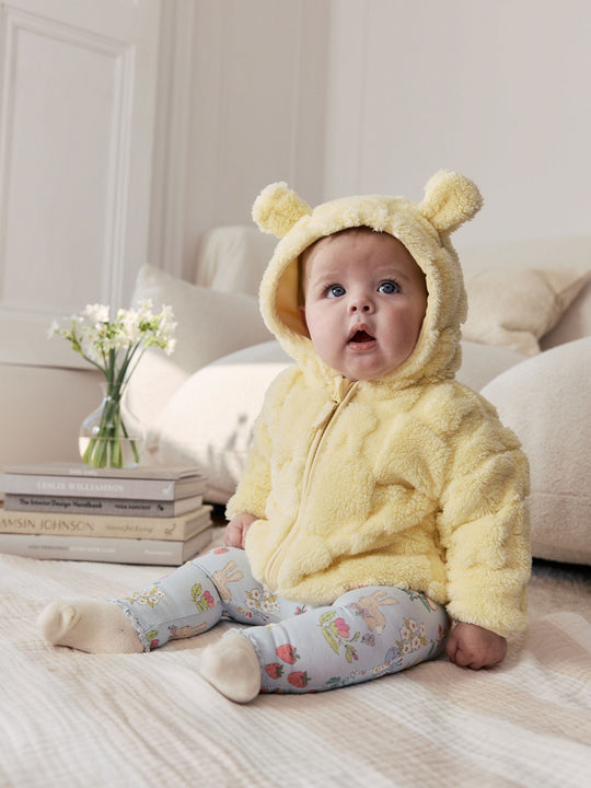 Yellow Bunny Baby Fleece Hooded Zip Jacket (0mths-2yrs)