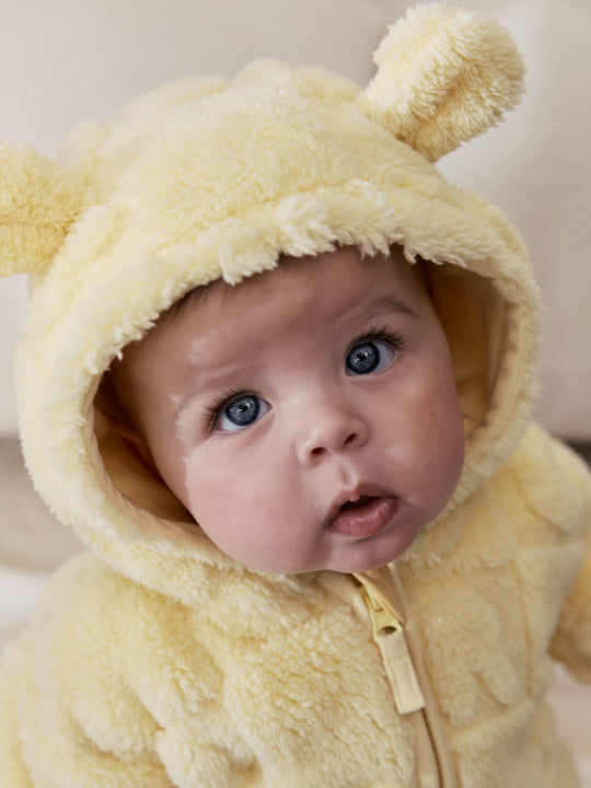 Yellow Bunny Baby Fleece Hooded Zip Jacket (0mths-2yrs)