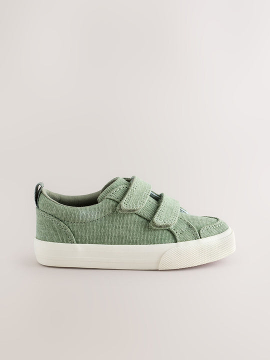 Sage Green Standard Fit (F) Two Strap Touch Fastening Trainers
