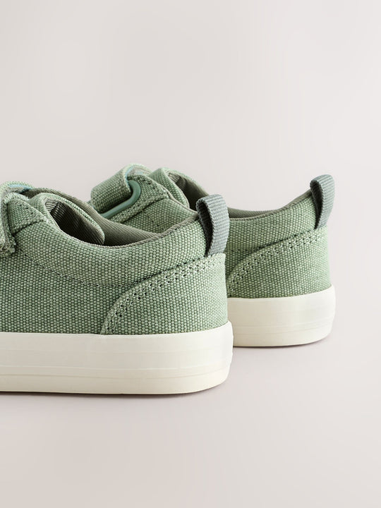 Sage Green Standard Fit (F) Two Strap Touch Fastening Trainers