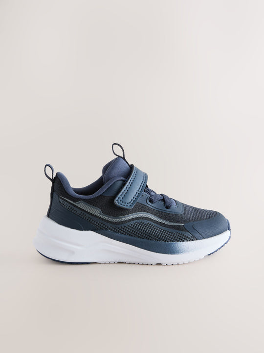 Navy Standard Fit (F) Touch Fastening Elastic Lace Trainers