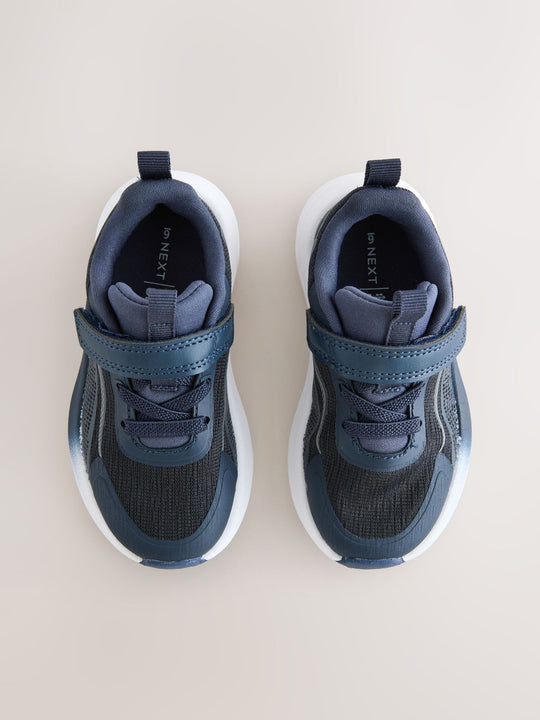 Navy Standard Fit (F) Touch Fastening Elastic Lace Trainers