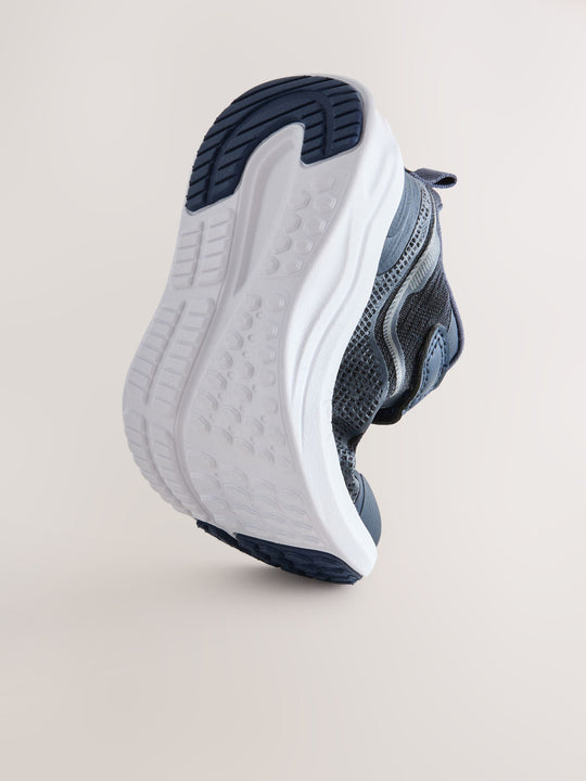 Navy Standard Fit (F) Touch Fastening Elastic Lace Trainers
