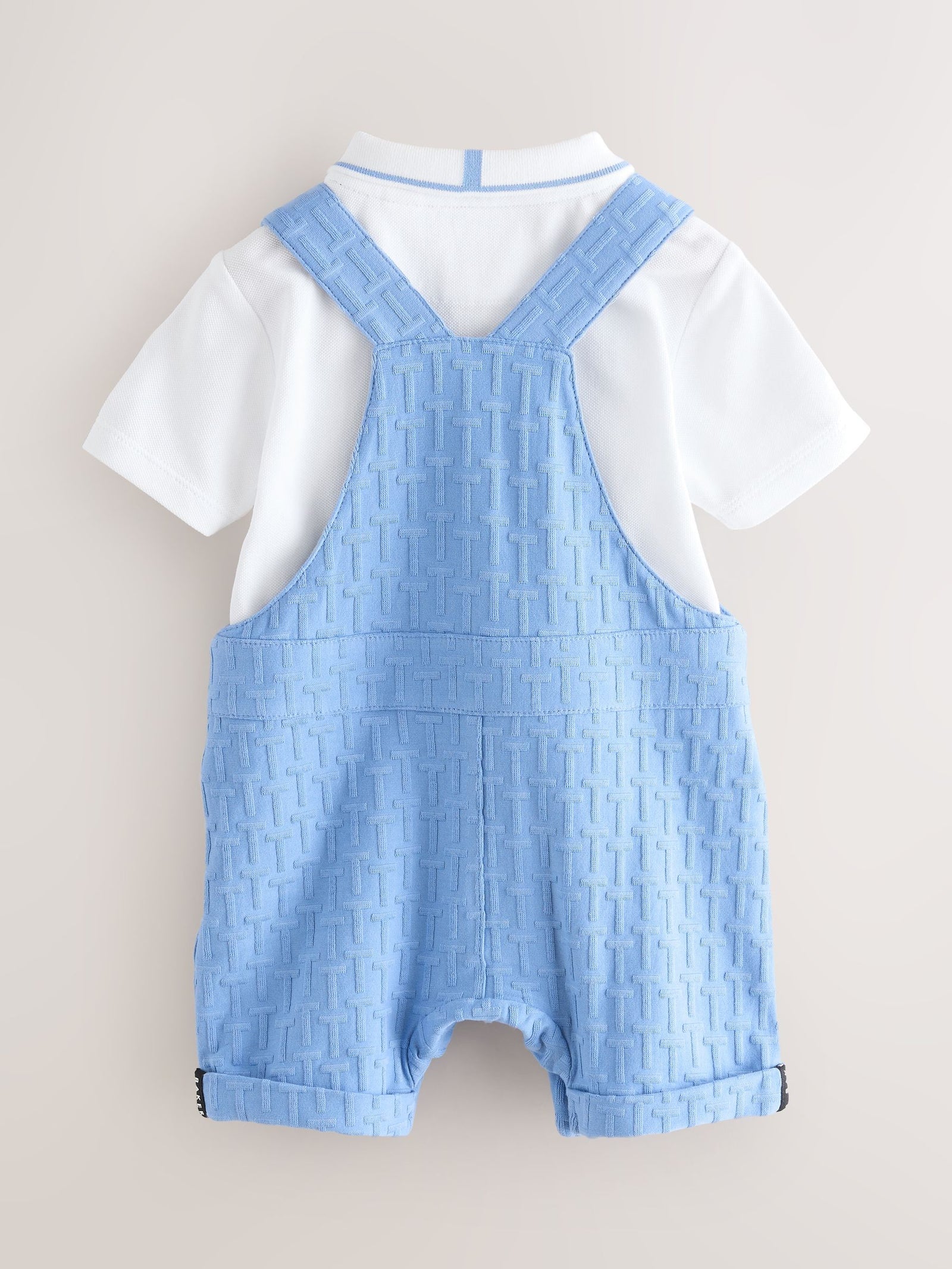 Baker by Ted Baker 'T' Texture Dungaree and Polo Shirt Set