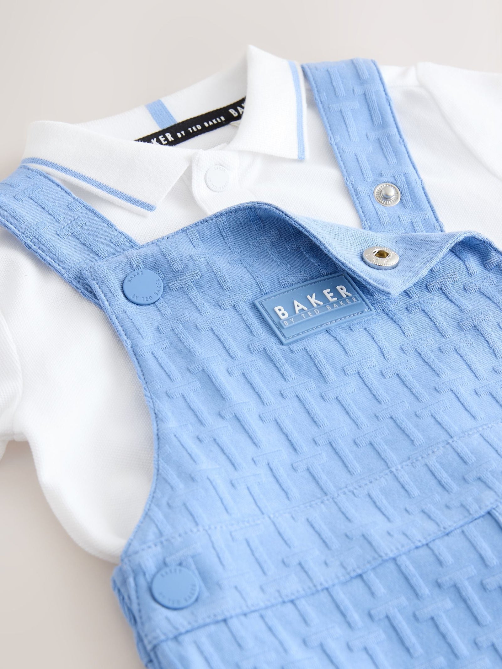 Baker by Ted Baker 'T' Texture Dungaree and Polo Shirt Set