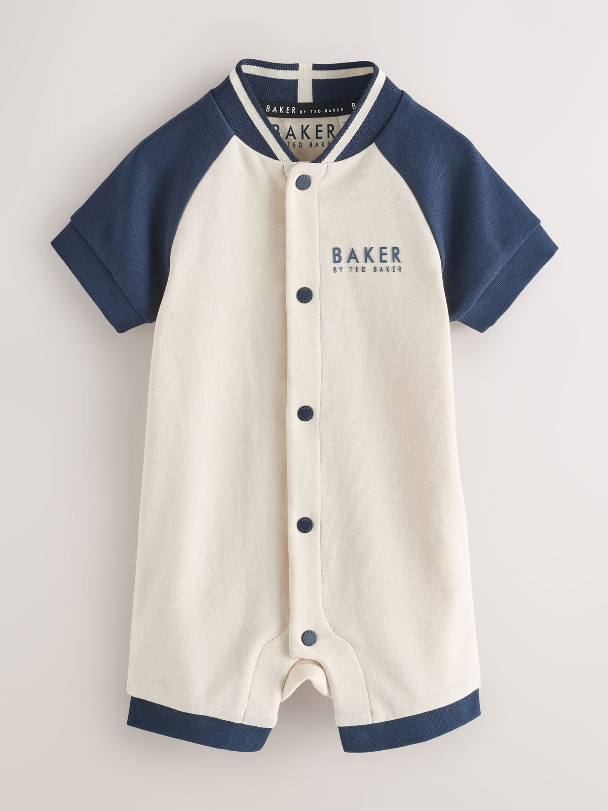 Baker by Ted Baker Blue/Stone Varsity Rompers 2 Pack