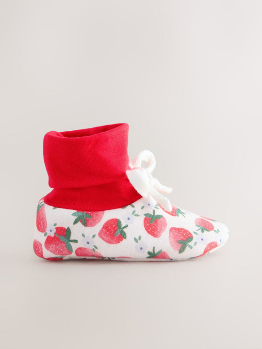 Red Strawberry Baby Sock Top Boots (0-18mths)