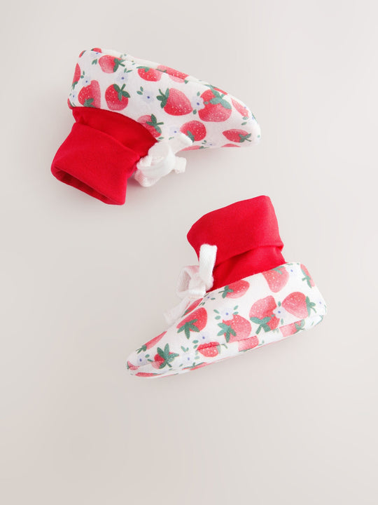 Red Strawberry Baby Sock Top Boots (0-18mths)