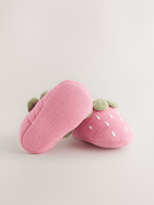 Pink Strawberry Baby Slip-On Shoes (0-18mths)